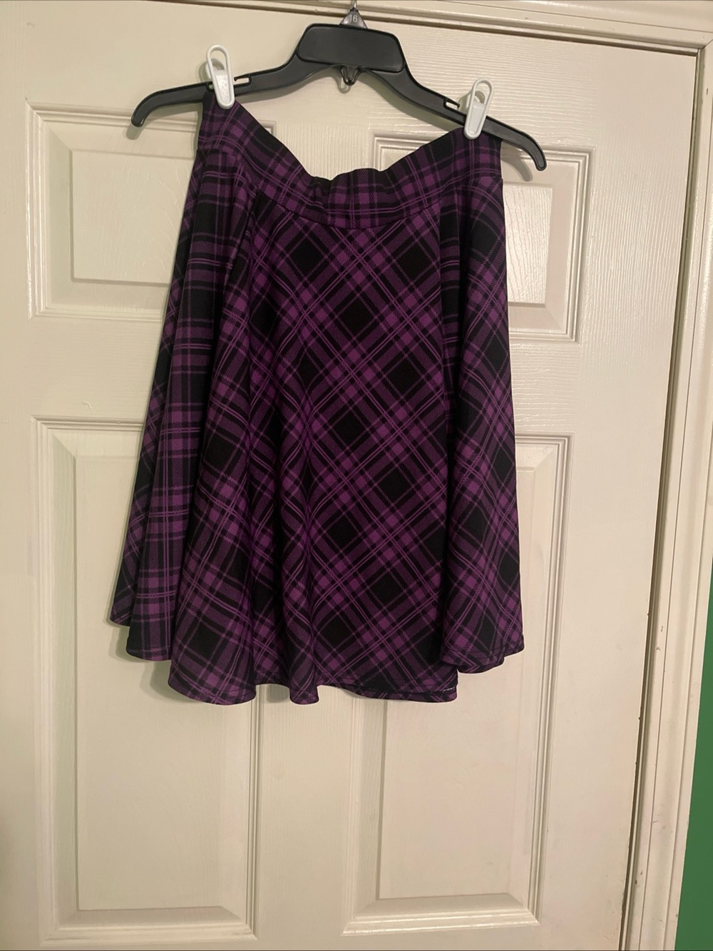 Women's Purple Plaid Circle Skirt - Flowy Skater Style